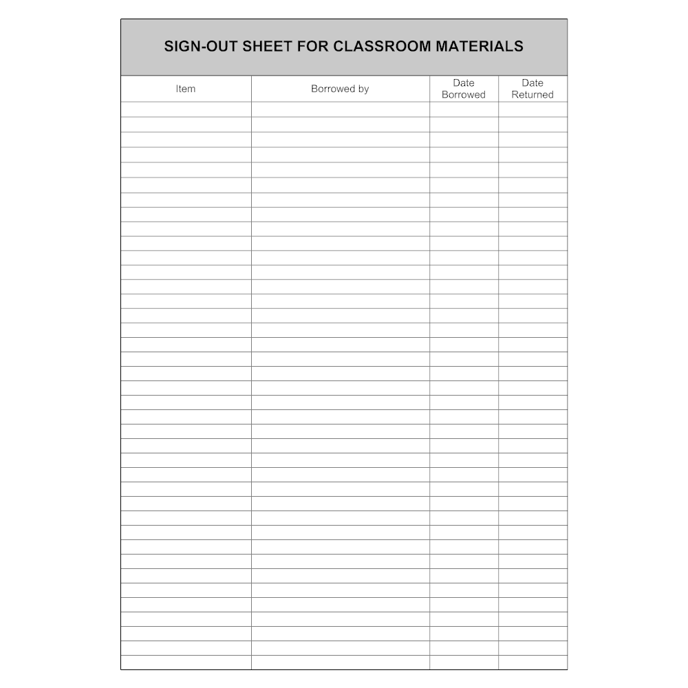sign in sheet form