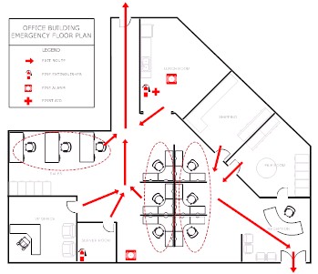 evacuation plan template example office smartdraw software plans templates