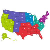 Labeled Editable US Map