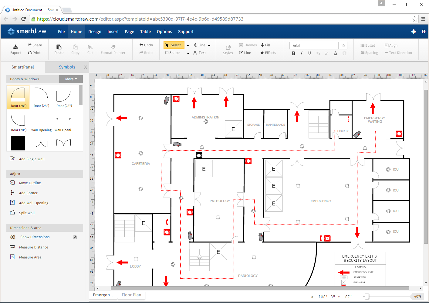 smartdraw screenshot floorplan emergency