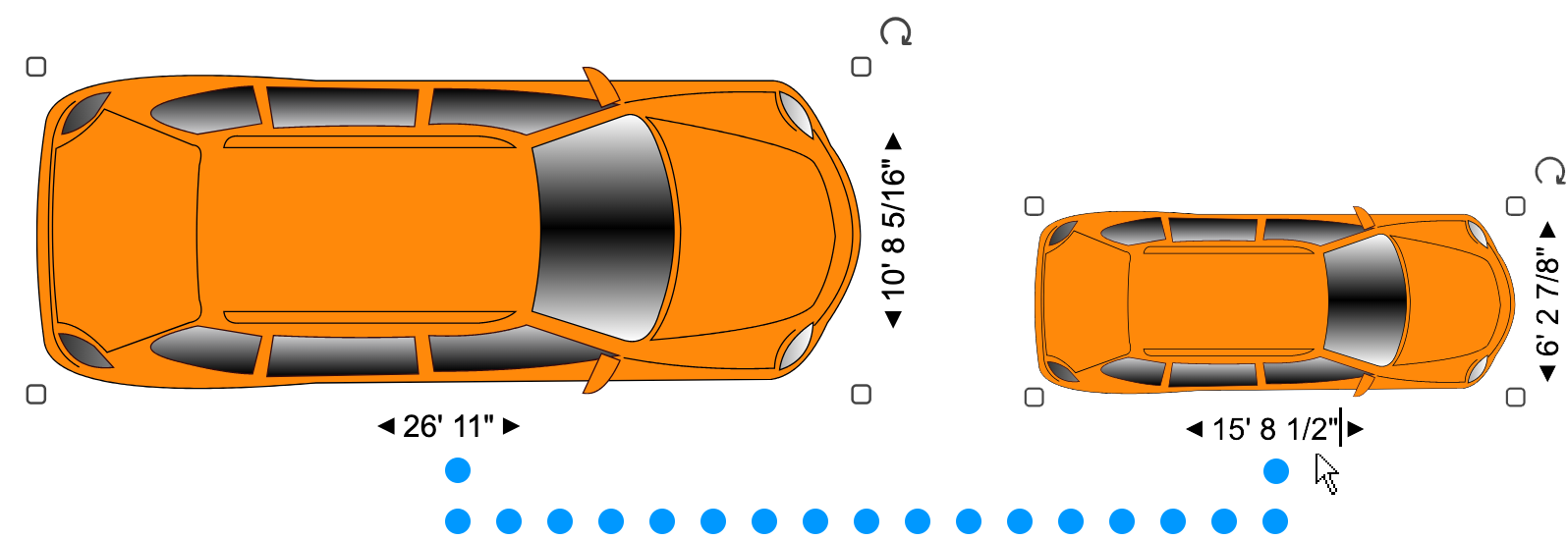 Typing dimension to resize symbols
