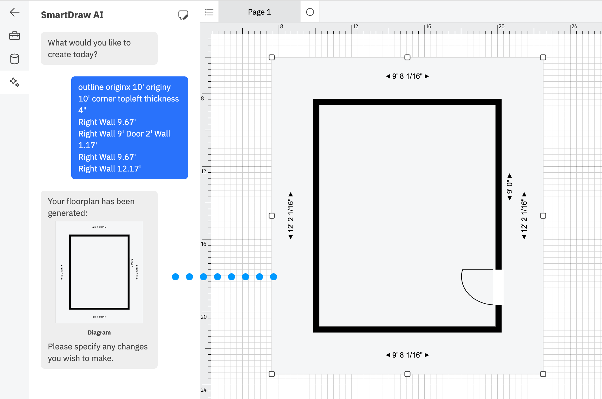 AI floor plan generated from floor plan notation data