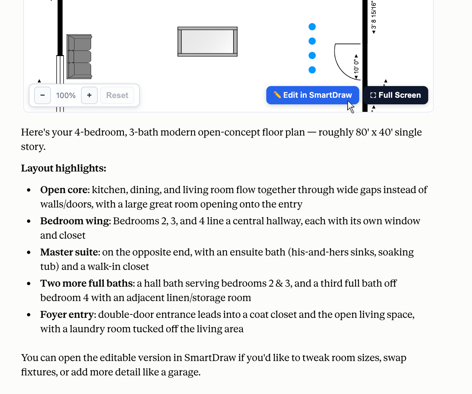 Edit in SmartDraw button inside LLM