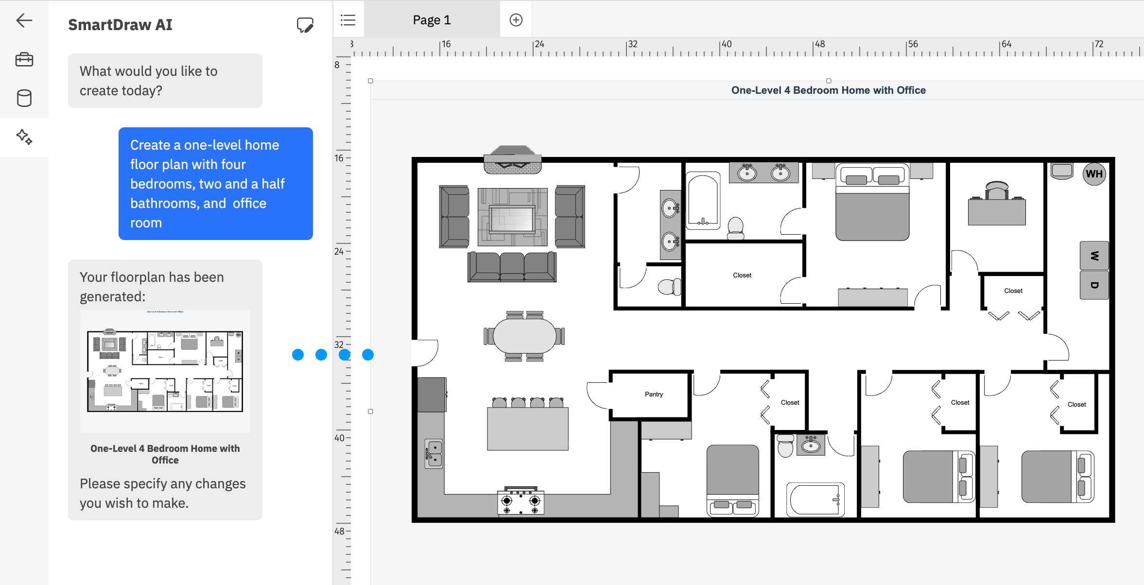 Generating floor plan with SmartDraw AI