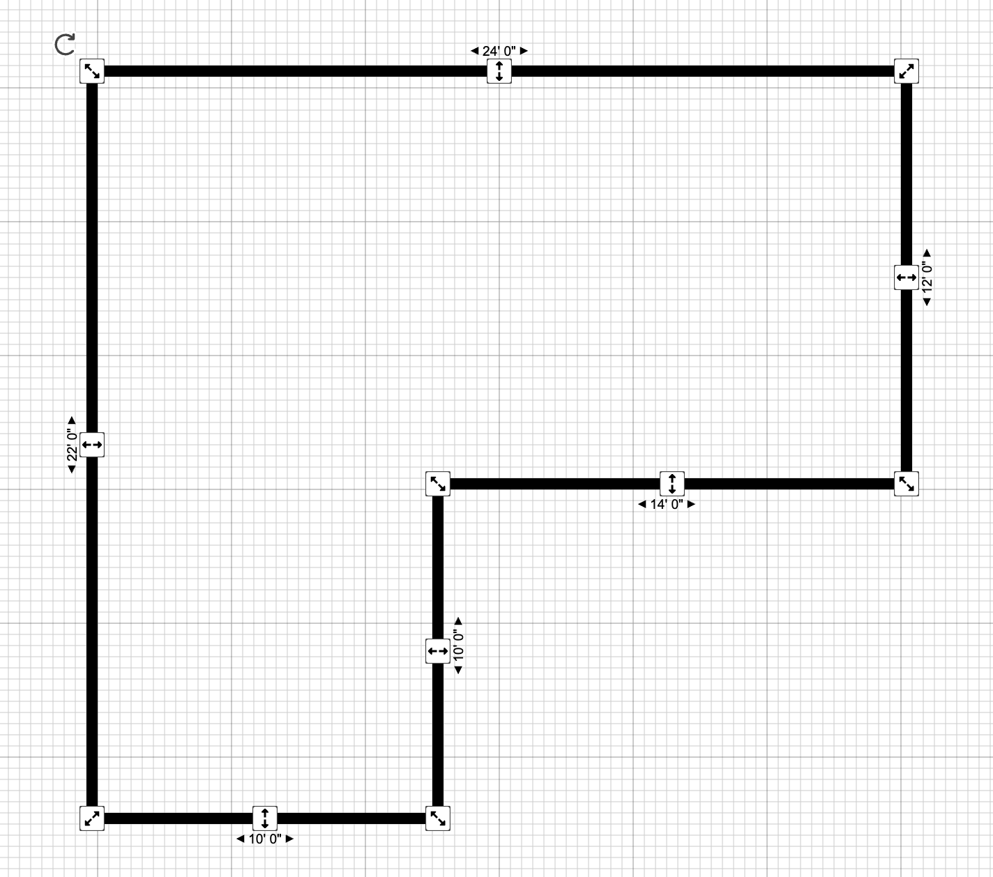 L-shaped living and dining room example