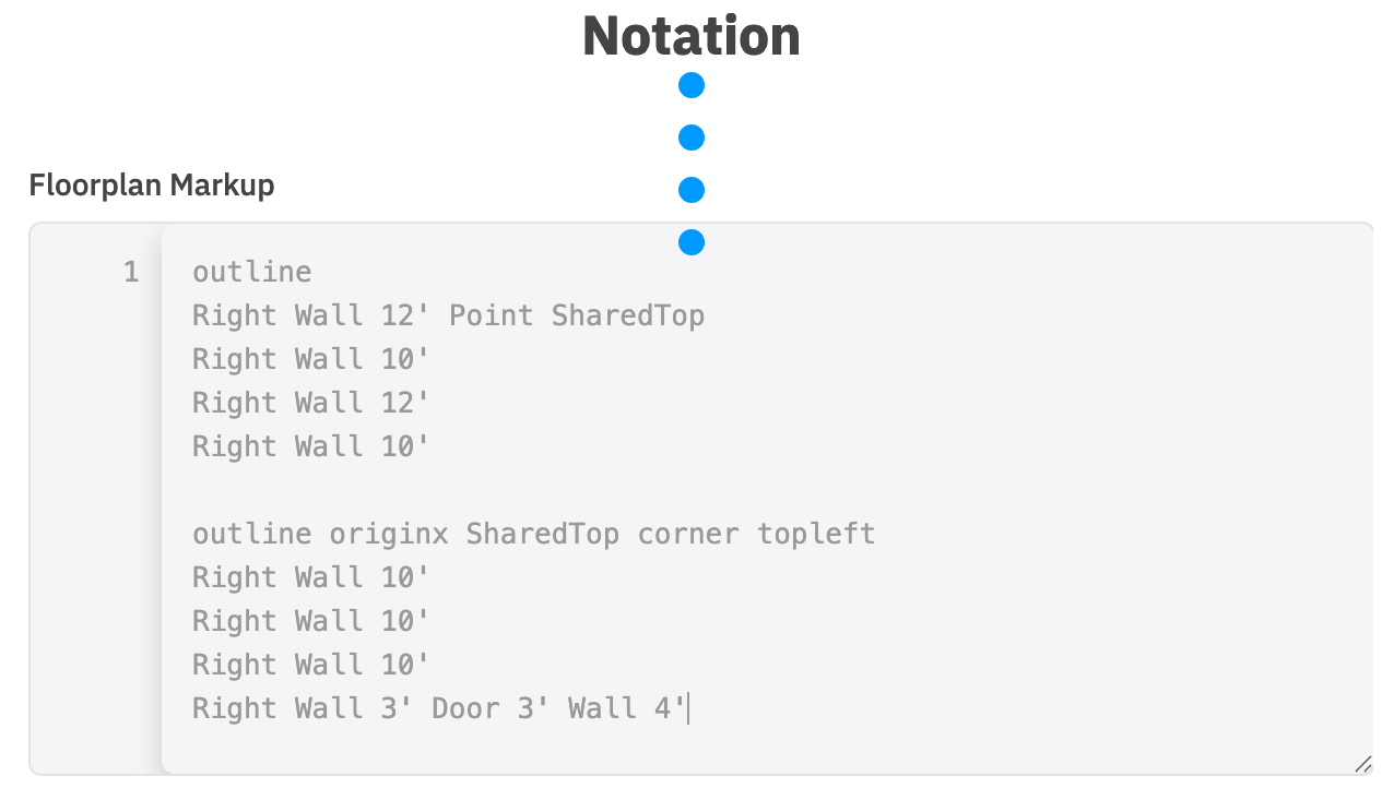 Generating floor plan from floor plan notation