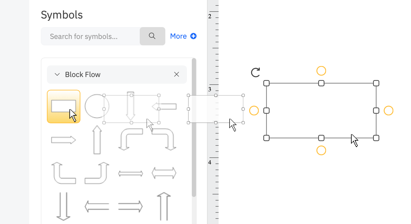 Drag symbols into work area