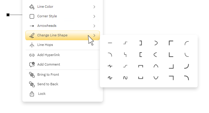 Right-click line options