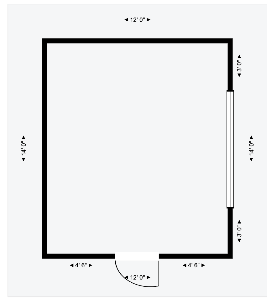 Room with door and window example