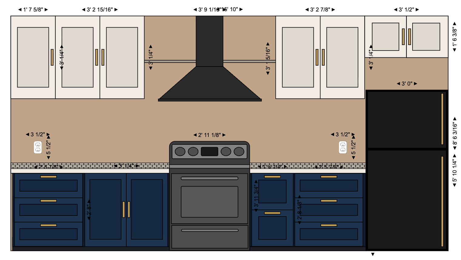 Home kitchen elevation drawing
