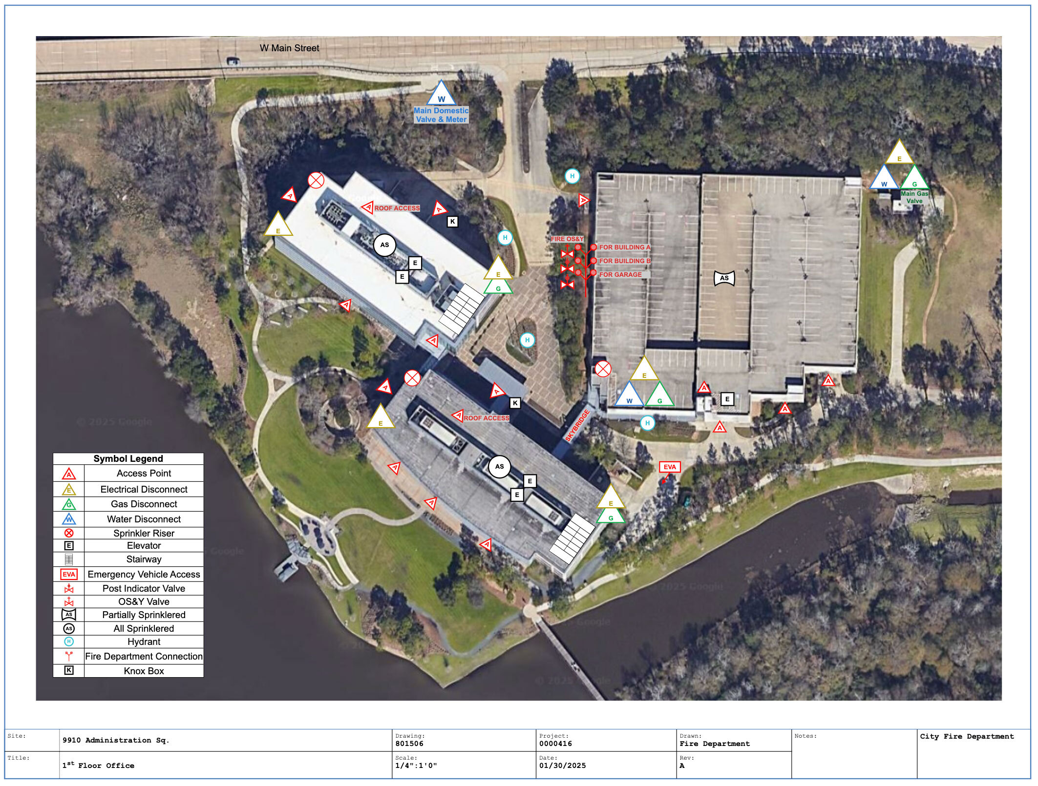 Satellite view for pre-plan example