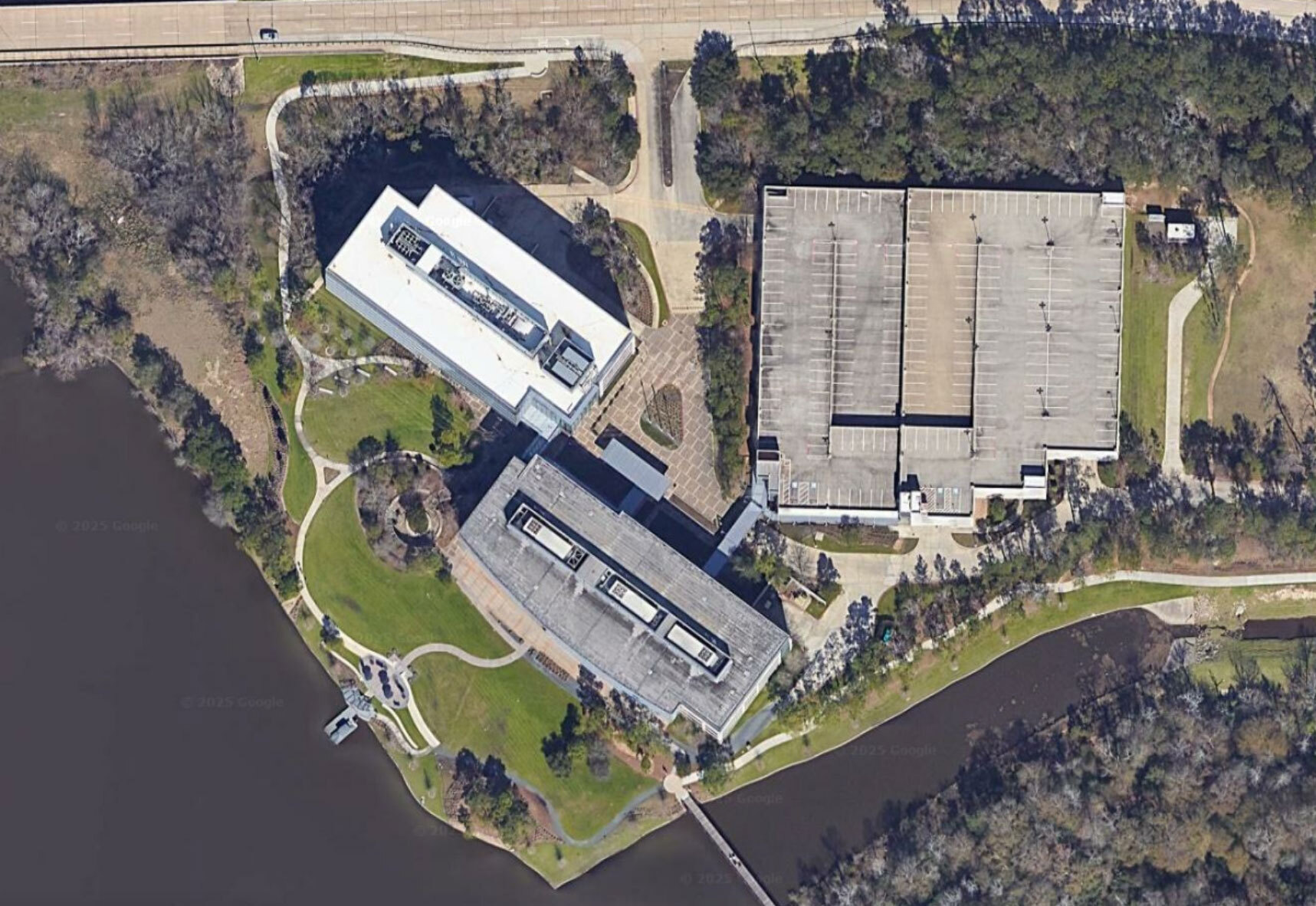 Satellite birds-eye view building image