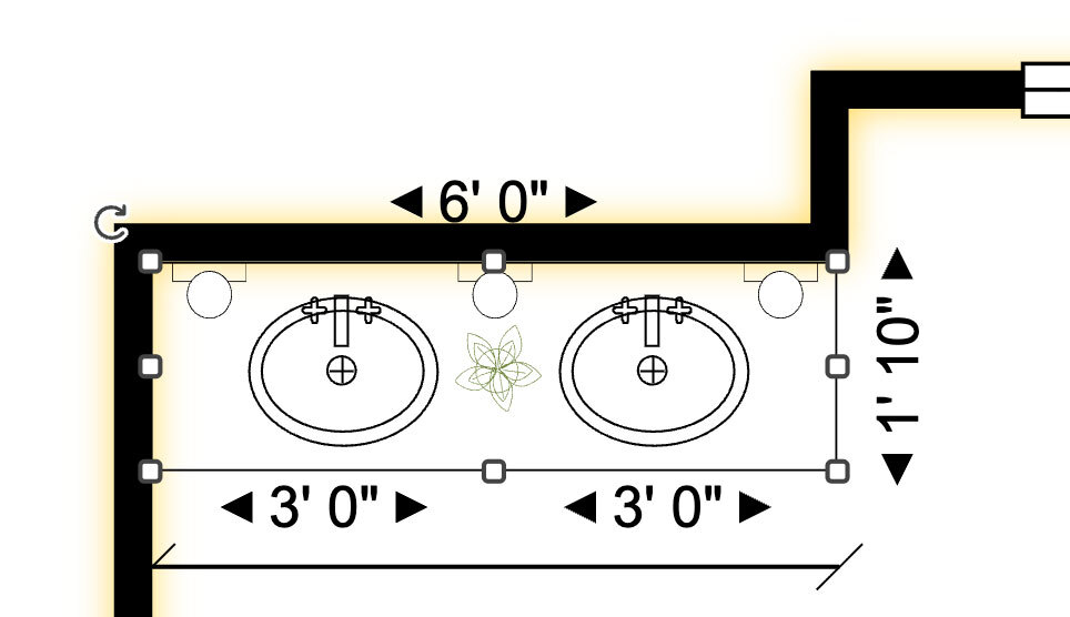 Spacing between sinks