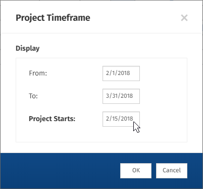 Adjust the timeframe of your Gantt chart
