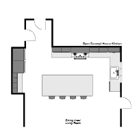 Open Concept House - Kitchen Floorplan