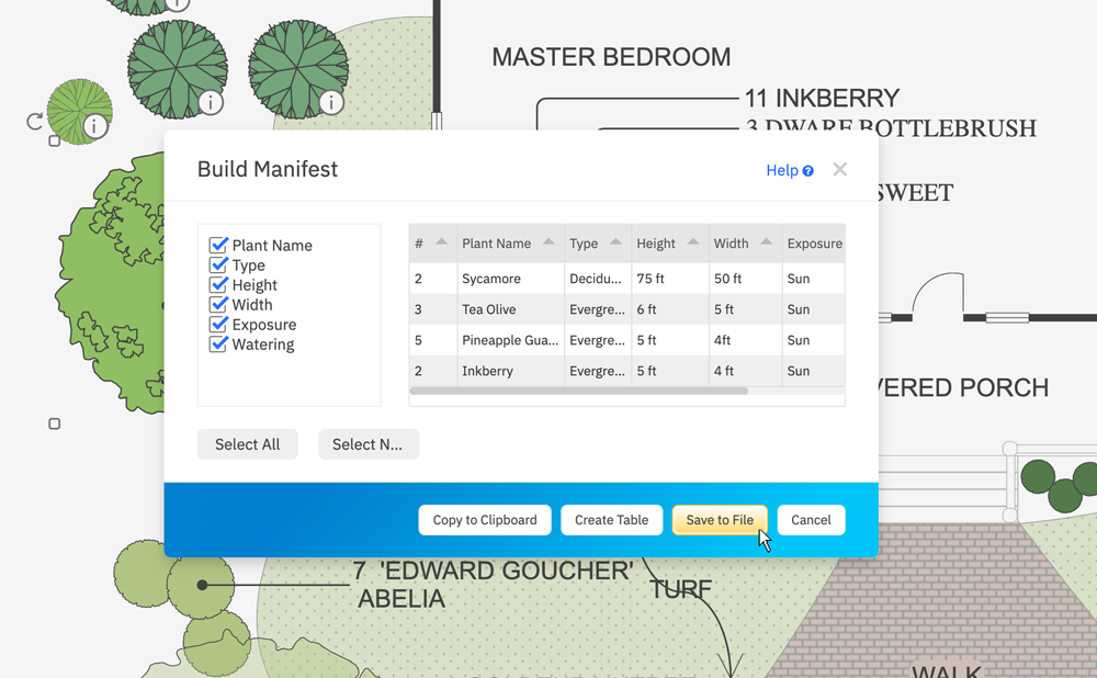 Generating a manifest of landscape data