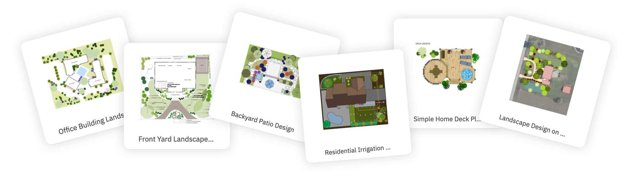 Arrangement of landscape design templates