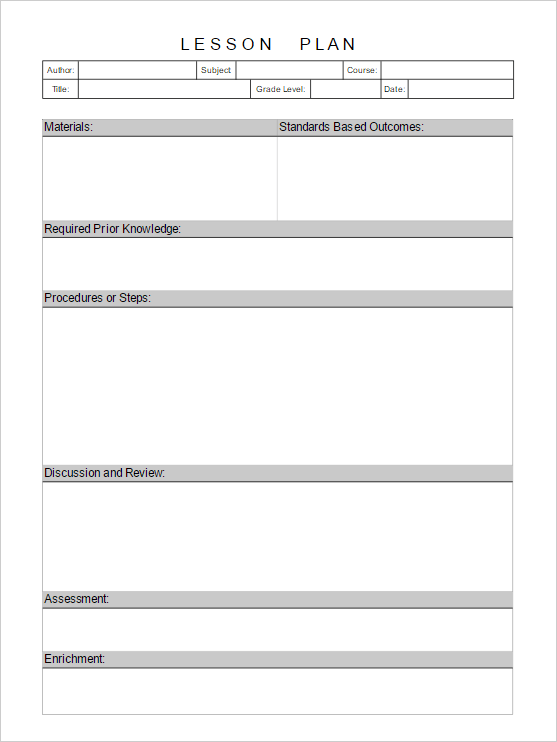 lesson plan template online