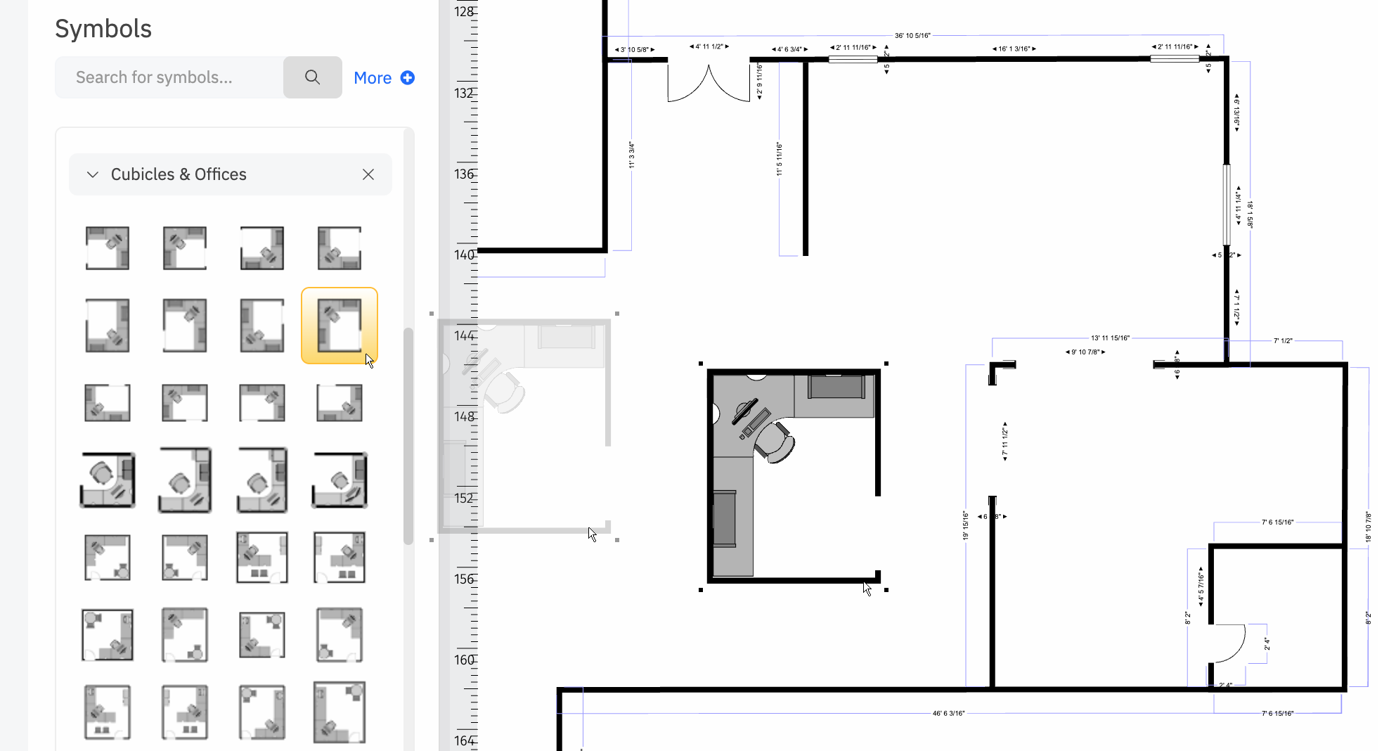 Adding cubicles to work area