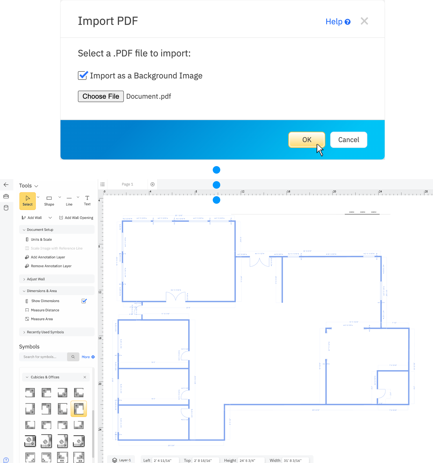 Importing a PDF into SmartDraw