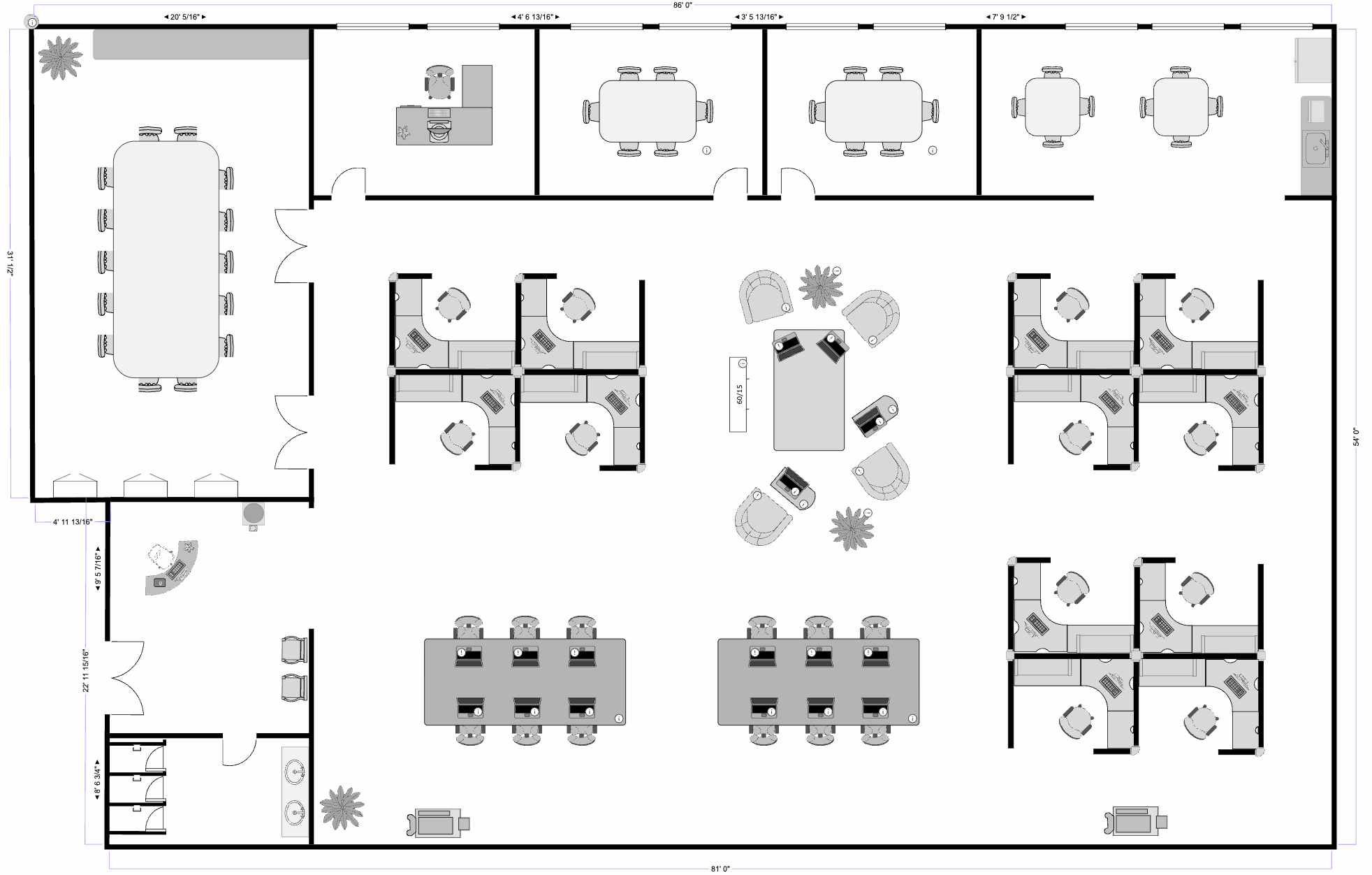 Office layout with conference room