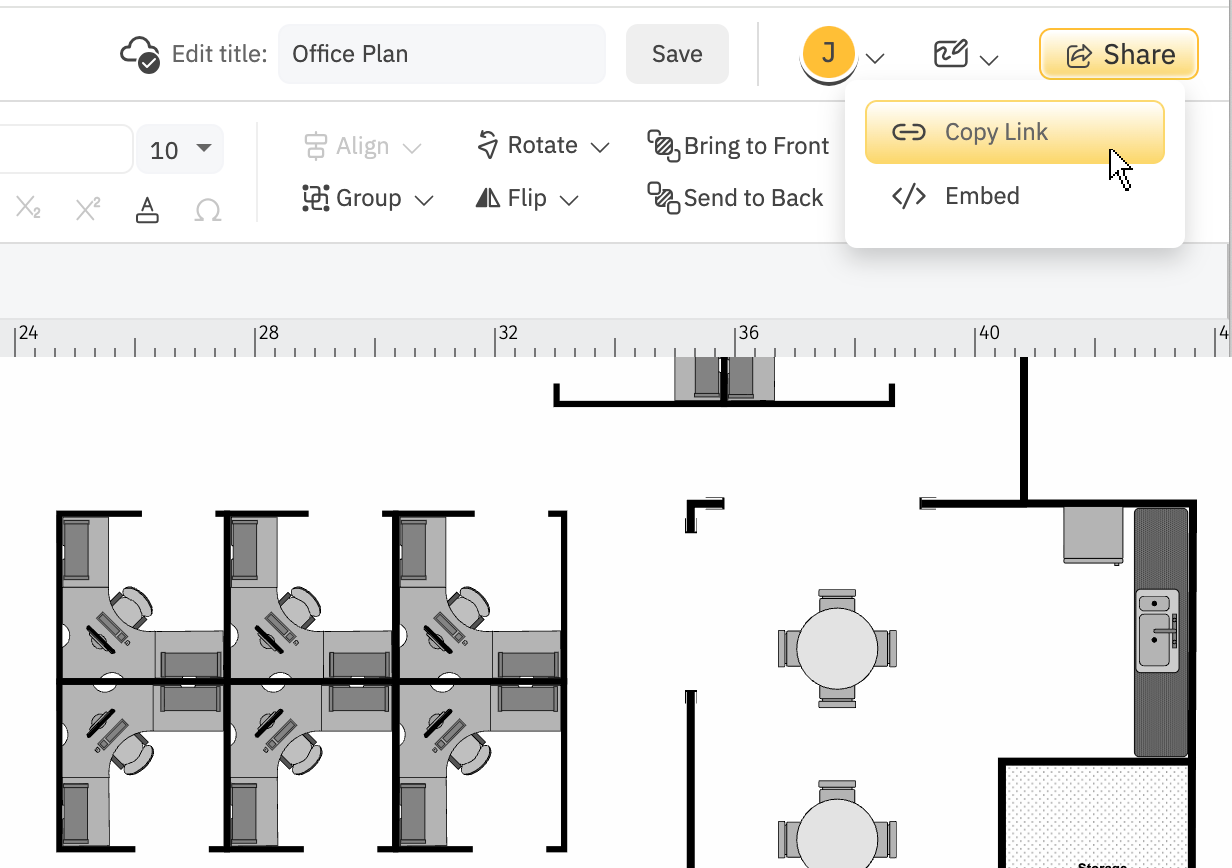 Sharing office floor plan