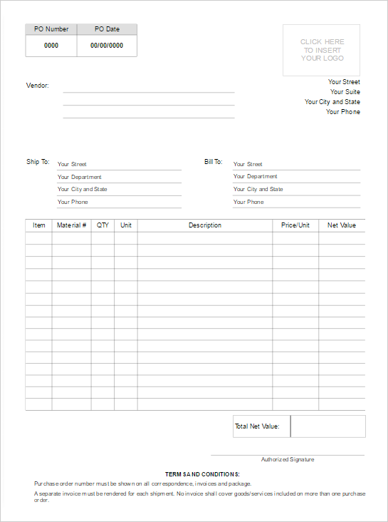 purchase order forms templates