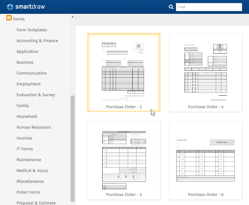 purchase order forms