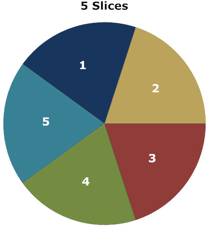 5 Piece Pie Chart Template