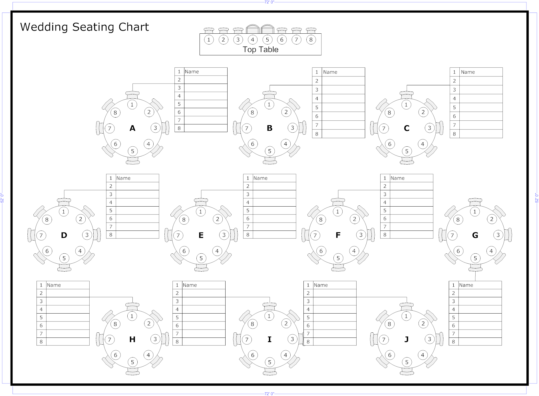 Dining Table Seating Chart