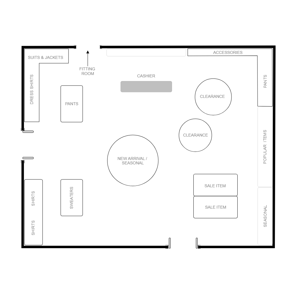 clothing store floor plan