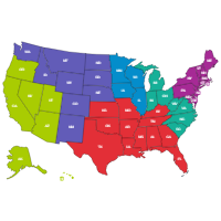 Labeled Editable US Map