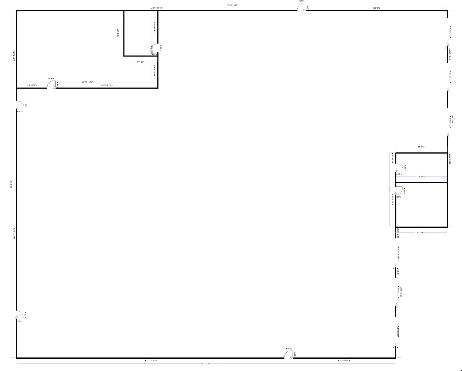 Outline of a warehouse building